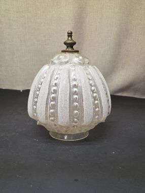 Mid Century MCM Art Deco Clear Glass Bubble Globe Ceiling Light Shade Cover Vtg